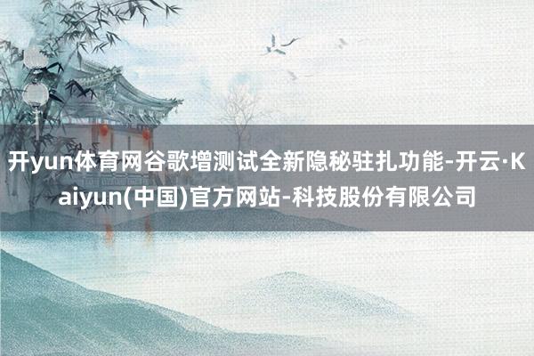 开yun体育网谷歌增测试全新隐秘驻扎功能-开云·Kaiyun(中国)官方网站-科技股份有限公司