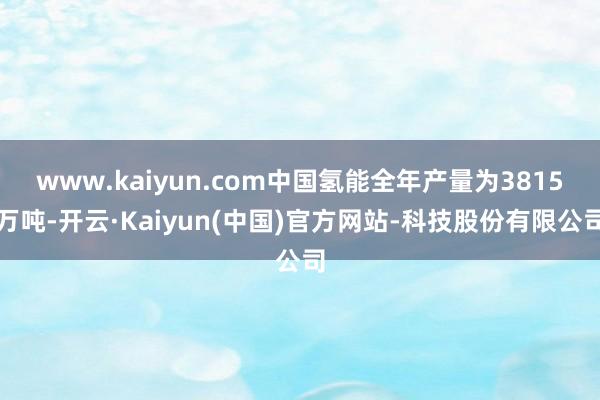 www.kaiyun.com中国氢能全年产量为3815万吨-开云·Kaiyun(中国)官方网站-科技股份有限公司