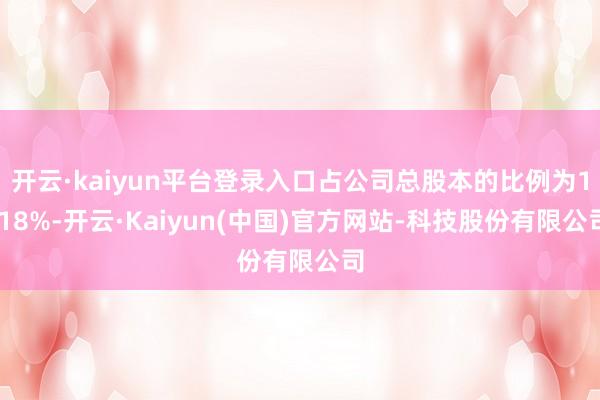 开云·kaiyun平台登录入口占公司总股本的比例为1.18%-开云·Kaiyun(中国)官方网站-科技股份有限公司