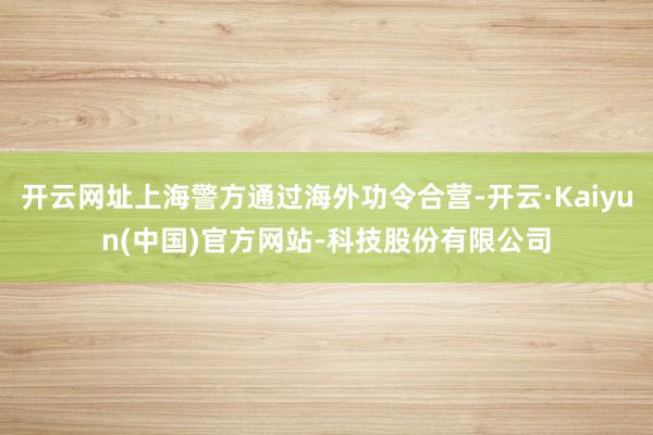 开云网址上海警方通过海外功令合营-开云·Kaiyun(中国)官方网站-科技股份有限公司