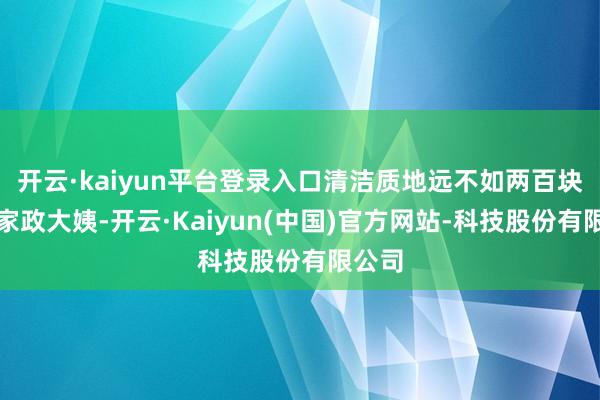 开云·kaiyun平台登录入口清洁质地远不如两百块钱的家政大姨-开云·Kaiyun(中国)官方网站-科技股份有限公司