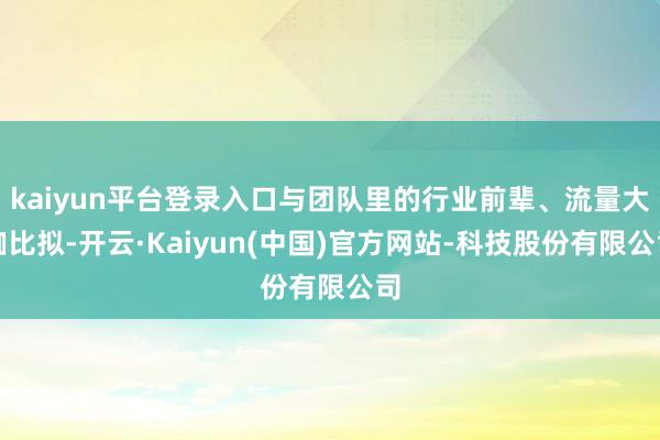 kaiyun平台登录入口与团队里的行业前辈、流量大咖比拟-开云·Kaiyun(中国)官方网站-科技股份有限公司