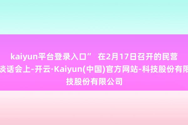 kaiyun平台登录入口” 在2月17日召开的民营企业谈话会上-开云·Kaiyun(中国)官方网站-科技股份有限公司