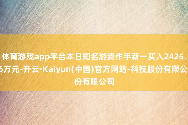 体育游戏app平台本日知名游资作手新一买入2426.66万元-开云·Kaiyun(中国)官方网站-科技股份有限公司