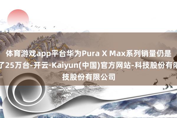 体育游戏app平台华为Pura X Max系列销量仍是跨越了25万台-开云·Kaiyun(中国)官方网站-科技股份有限公司