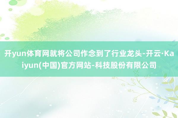 开yun体育网就将公司作念到了行业龙头-开云·Kaiyun(中国)官方网站-科技股份有限公司
