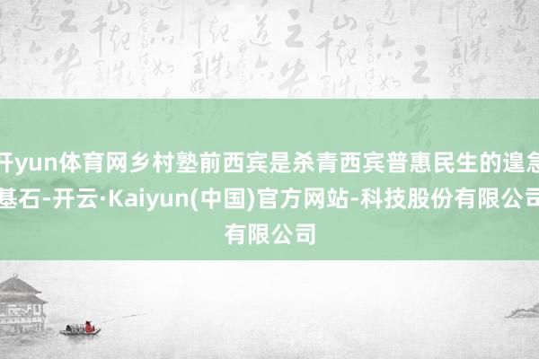 开yun体育网乡村塾前西宾是杀青西宾普惠民生的遑急基石-开云·Kaiyun(中国)官方网站-科技股份有限公司