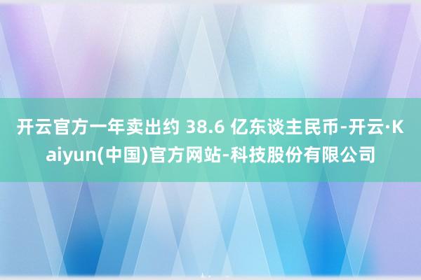开云官方一年卖出约 38.6 亿东谈主民币-开云·Kaiyun(中国)官方网站-科技股份有限公司